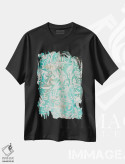 تیشرت مشکی طرح دار سبز، آبستره اثر کوروش نژاد | immage.ir