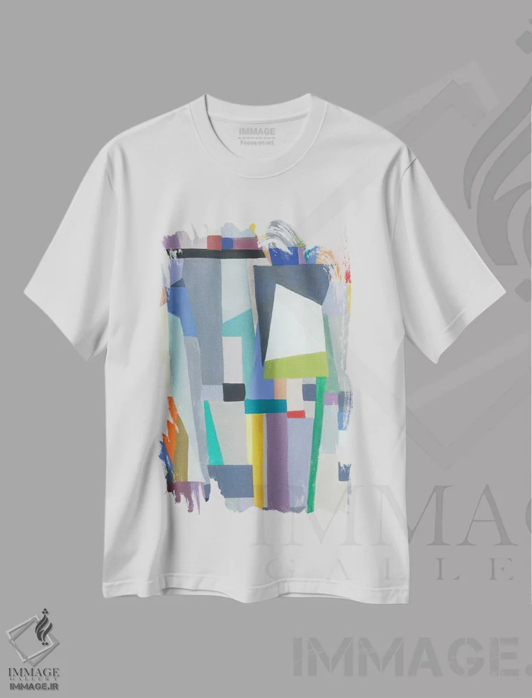 تیشرت سفید طرح دار نیویورک، آبستره اثر کیم پارکر | immage.ir