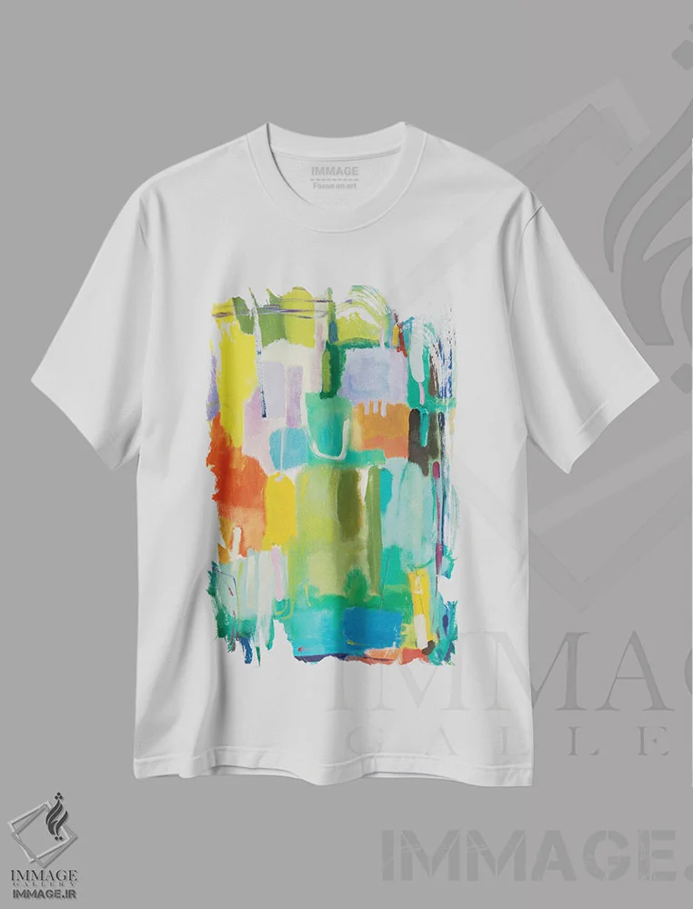 تیشرت سفید طرح دار جستار شهری ۲ اثر کیم پارکر | فروشگاه ایماژ