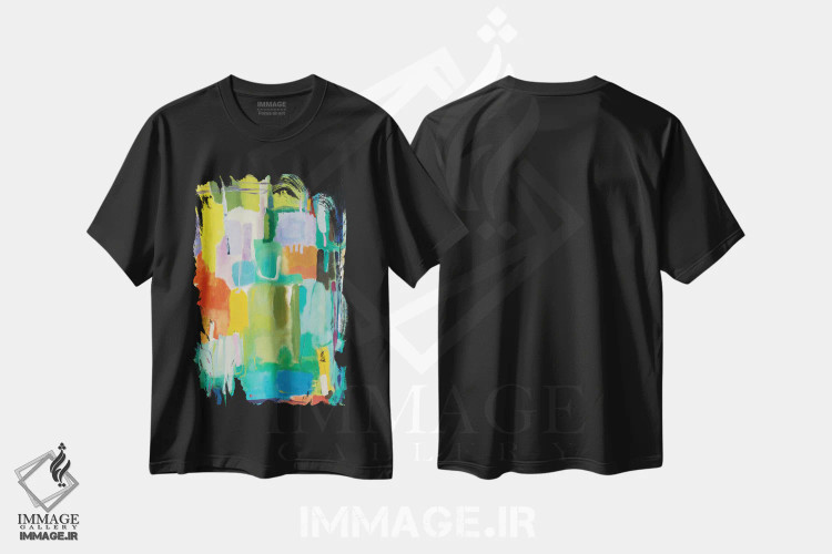 تیشرت مشکی طرح دار جستار شهری ۲ اثر کیم پارکر | immage.ir