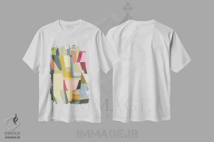 تیشرت سفید طرح دار پاریس، آبستره اثر کیم پارکر | immage.ir