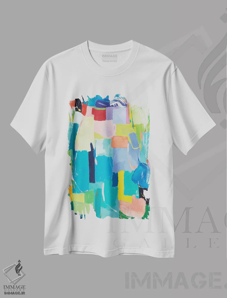 تیشرت سفید طرح دار جستار شهری ۱۴ اثر کیم پارکر | فروشگاه ایماژ