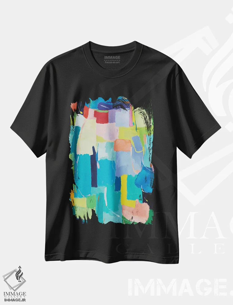 تیشرت مشکی طرح دار جستار شهری ۱۴ اثر کیم پارکر | immage.ir