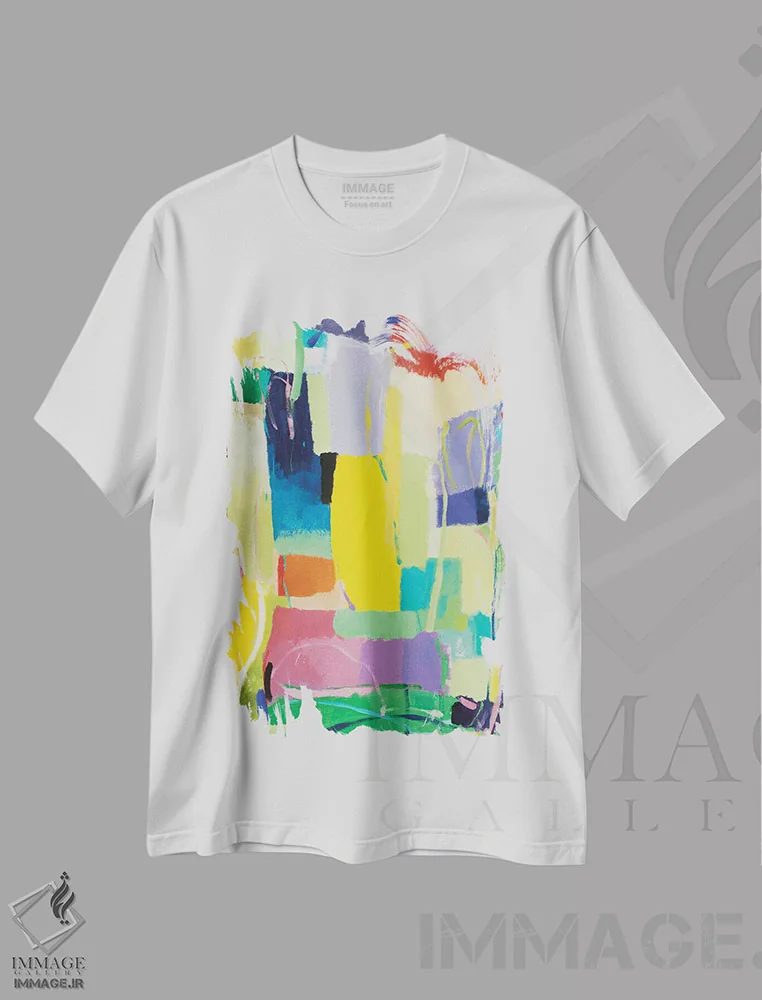 تیشرت سفید طرح دار جستار شهری ۱۵ اثر کیم پارکر | فروشگاه ایماژ