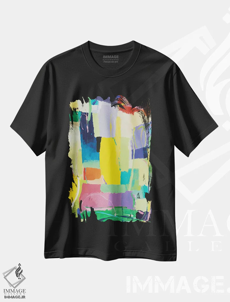 تیشرت مشکی طرح دار جستار شهری ۱۵ اثر کیم پارکر | immage.ir