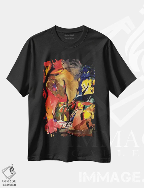 تیشرت مشکی طرح دار دوزخ اثر کیم پارکر | immage.ir