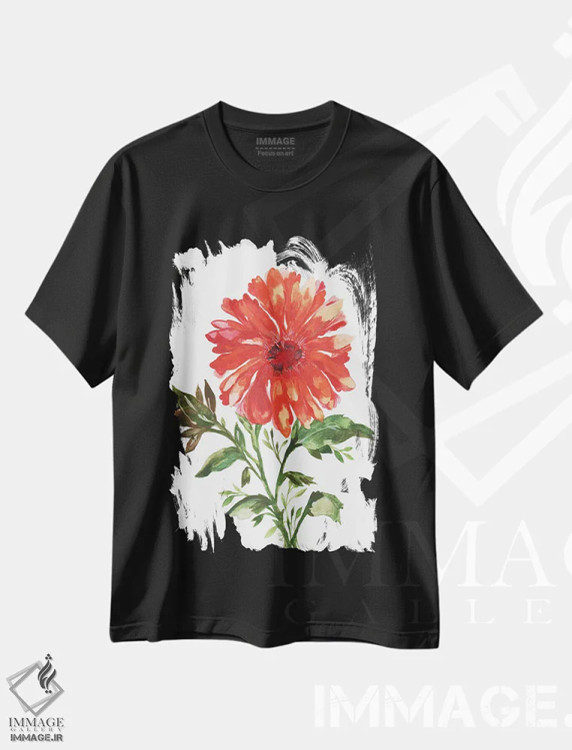 تیشرت مشکی طرح دار داوودی مرداد، دکور معاصر اثر کیم پارکر | فروشگاه ایماژ