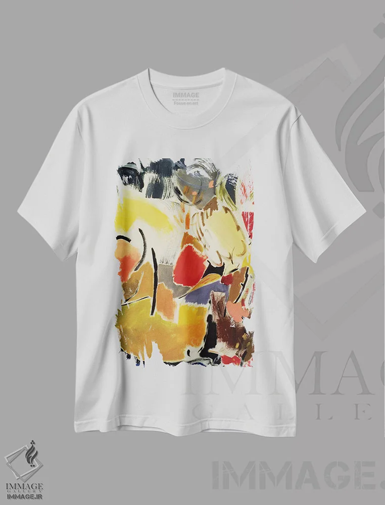 تیشرت سفید طرح دار راپسودی اثر کیم پارکر | immage.ir
