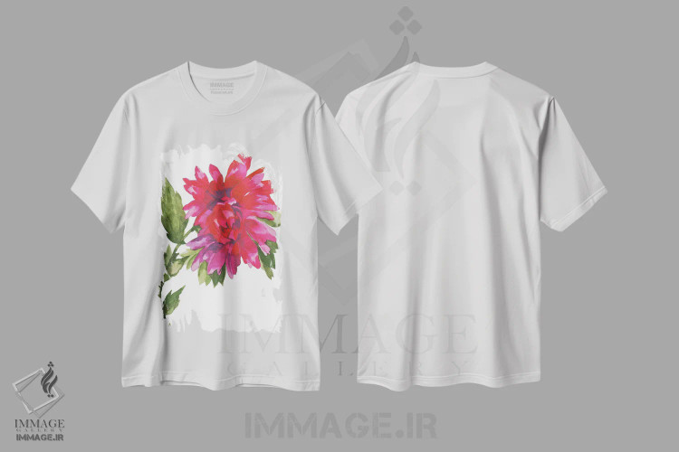 تیشرت سفید طرح دار کوکب وحشی ارغوانی، دکور معاصر اثر کیم پارکر | فروشگاه ایماژ