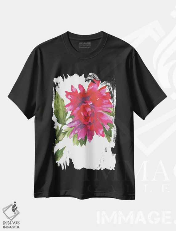 تیشرت مشکی طرح دار کوکب وحشی ارغوانی، دکور معاصر اثر کیم پارکر | immage.ir