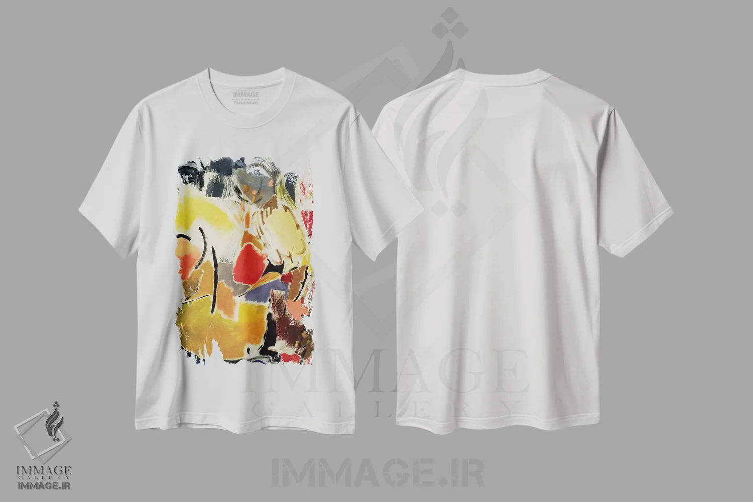 تیشرت سفید طرح دار راپسودی اثر کیم پارکر | immage.ir