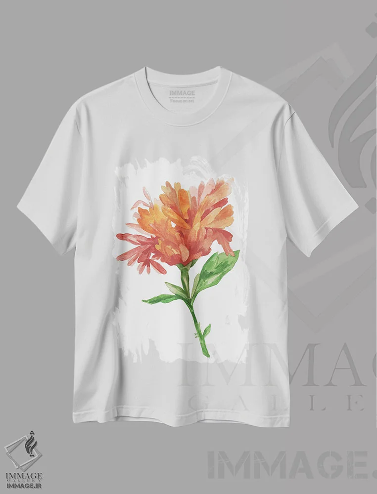 تیشرت سفید طرح دار کوکب وحشی زنگاری، دکور معاصر اثر کیم پارکر | immage.ir