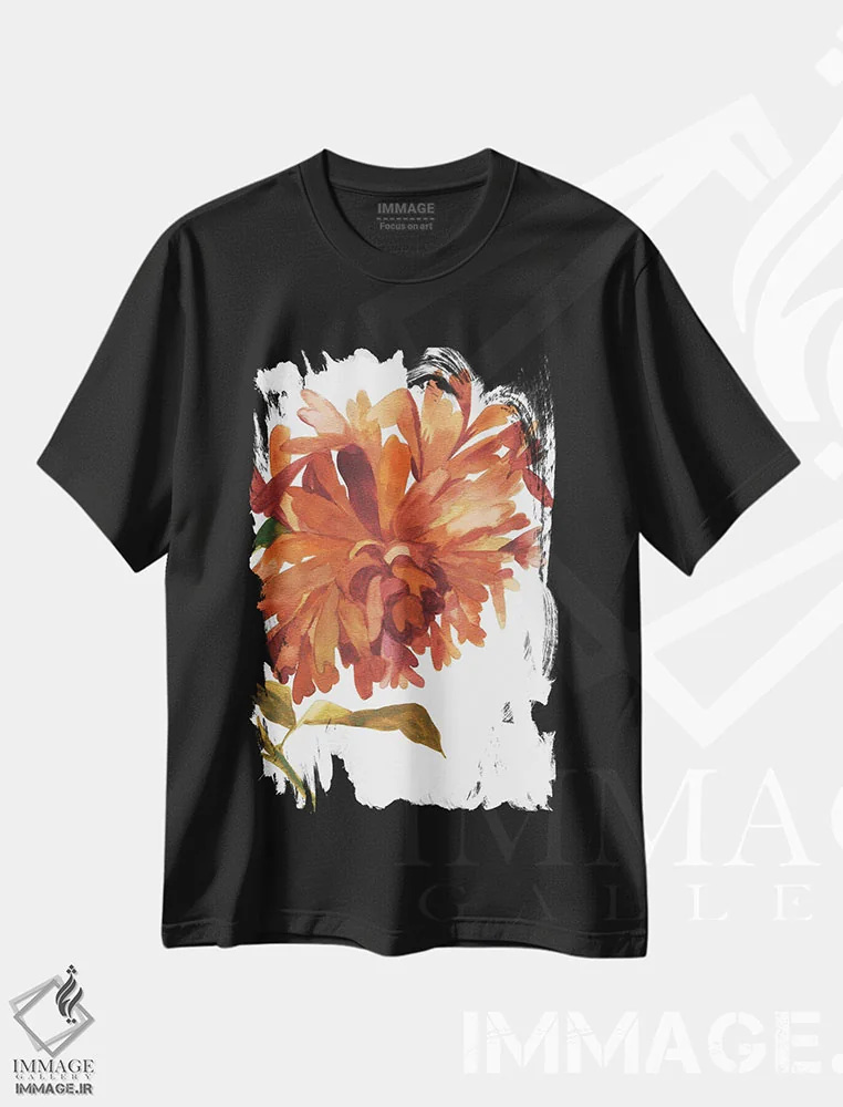 تیشرت مشکی طرح دار کوکب کهربایی وحشی، دکور معاصر اثر کیم پارکر | immage.ir