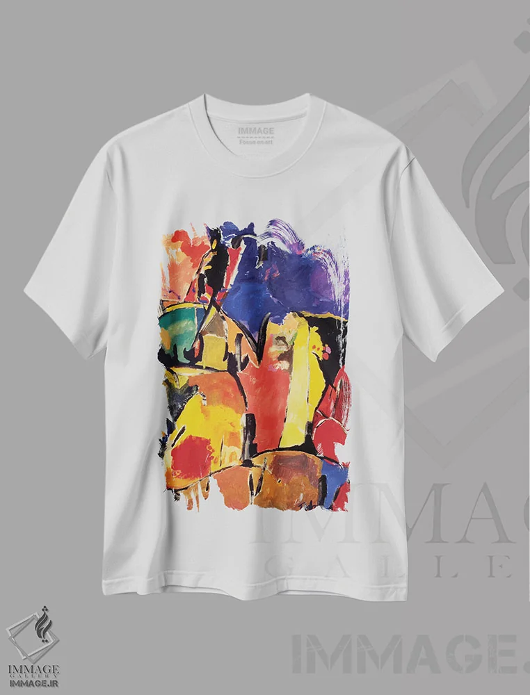 تیشرت سفید طرح دار آرل اثر کیم پارکر | immage.ir
