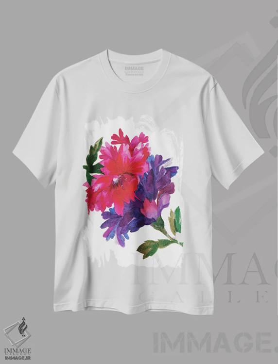 تیشرت سفید طرح دار زینیا عشق، دکور معاصر اثر کیم پارکر | فروشگاه ایماژ
