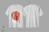 تیشرت سفید طرح دار کوکب قرمز وحشی، دکور معاصر اثر کیم پارکر | immage.ir