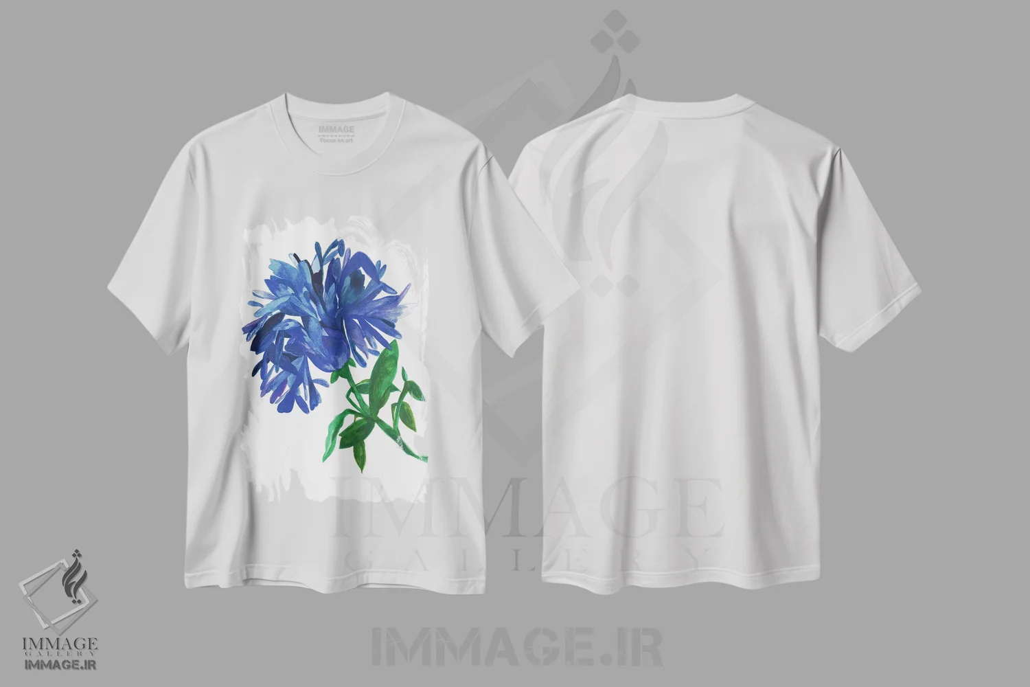 تیشرت سفید طرح دار مگنولیای نیلی، دکور معاصر اثر کیم پارکر | immage.ir