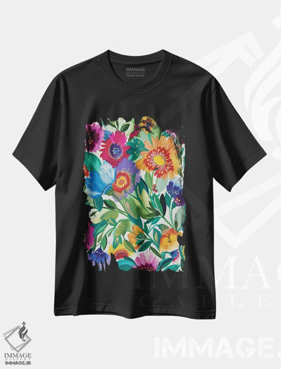 تیشرت مشکی طرح دار اوآخاکا، دکور معاصر اثر کیم پارکر | فروشگاه ایماژ