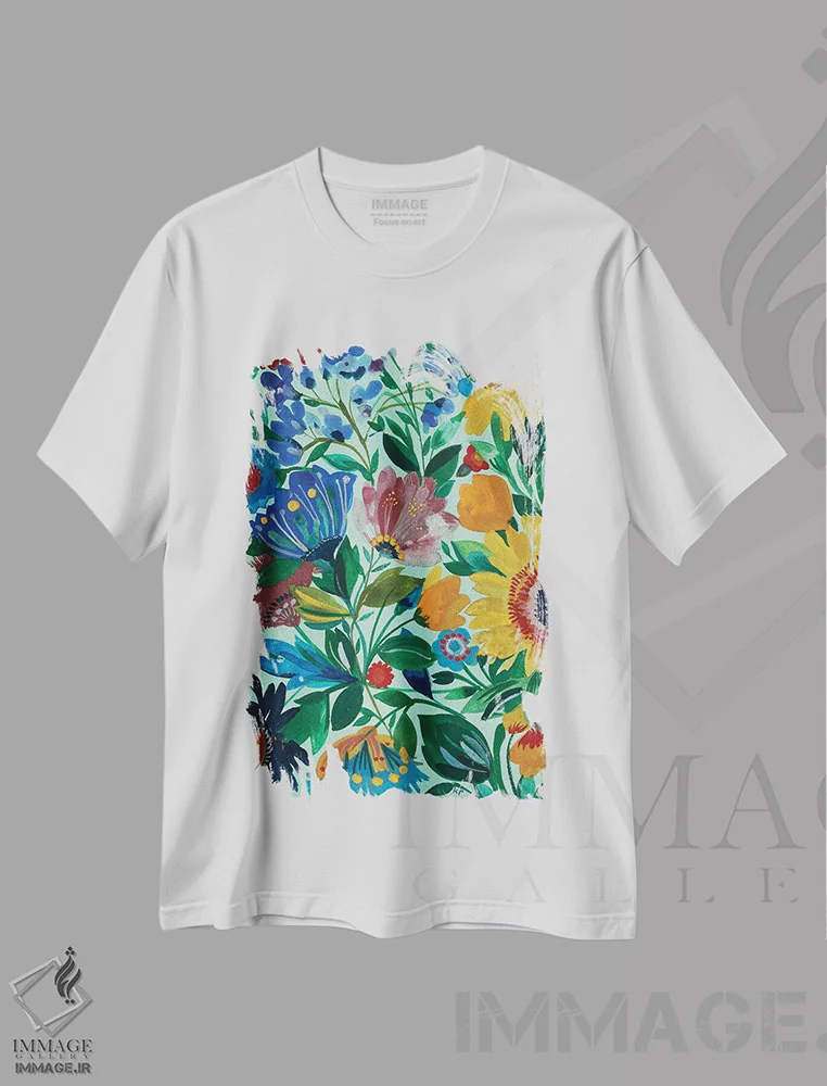 تیشرت سفید طرح دار میِ نعنا، دکور معاصر اثر کیم پارکر | immage.ir