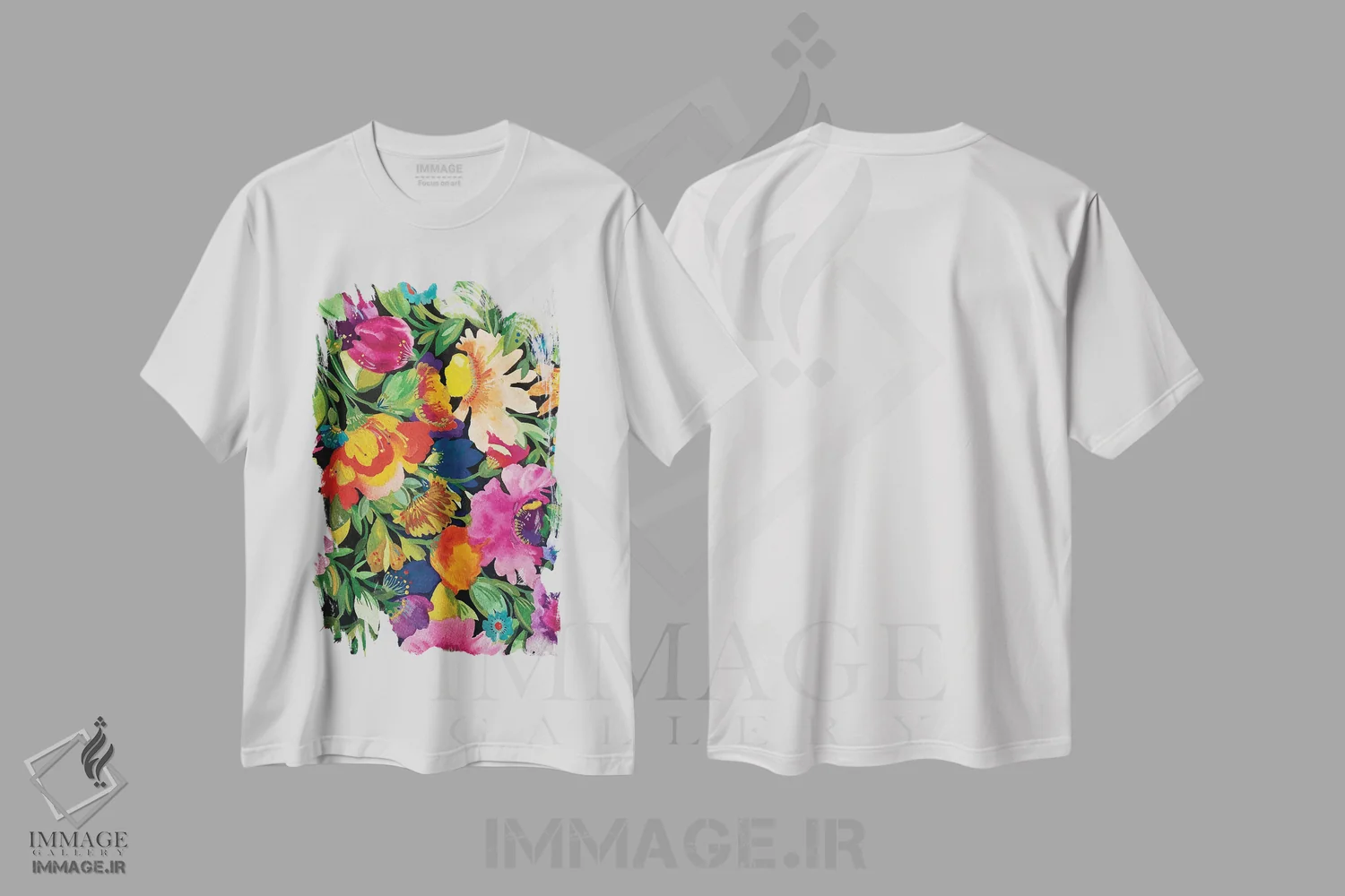 تیشرت سفید طرح دار قطعه شبانه، دکور معاصر اثر کیم پارکر | فروشگاه ایماژ