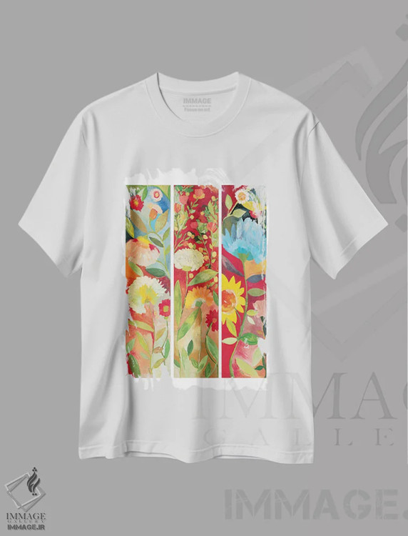 تیشرت سفید طرح دار بلومزبری ۲۰۲۲، دکور معاصر اثر کیم پارکر | فروشگاه ایماژ