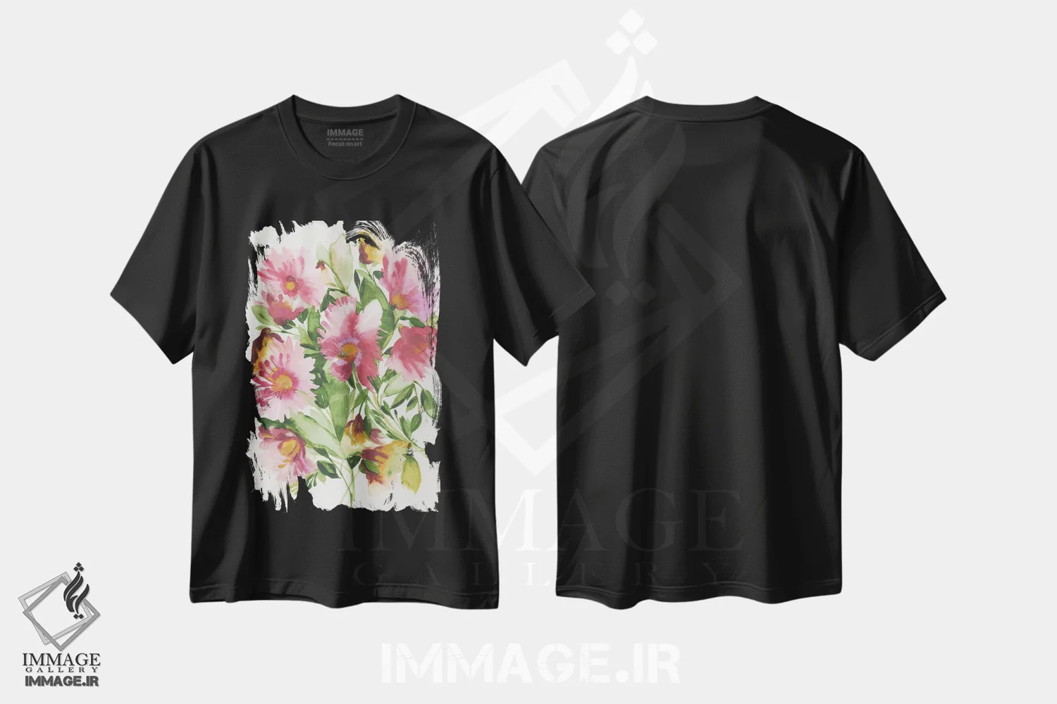 تیشرت مشکی طرح دار شکوفه های تابستانی، دکور معاصر اثر کیم پارکر | immage.ir