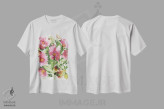 تیشرت سفید طرح دار دسته گل ونسا، دکور معاصر اثر کیم پارکر | immage.ir
