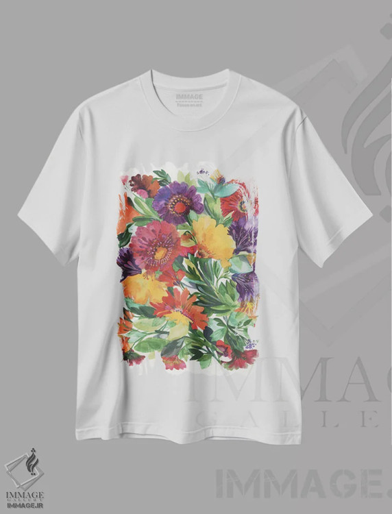 تیشرت سفید طرح دار زینیاهای تابستانی، دکور معاصر اثر کیم پارکر | immage.ir