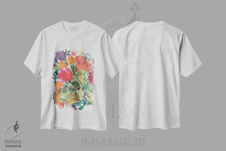 تیشرت سفید طرح دار لاله های ماه ژوئیه، دکور معاصر اثر کیم پارکر | immage.ir