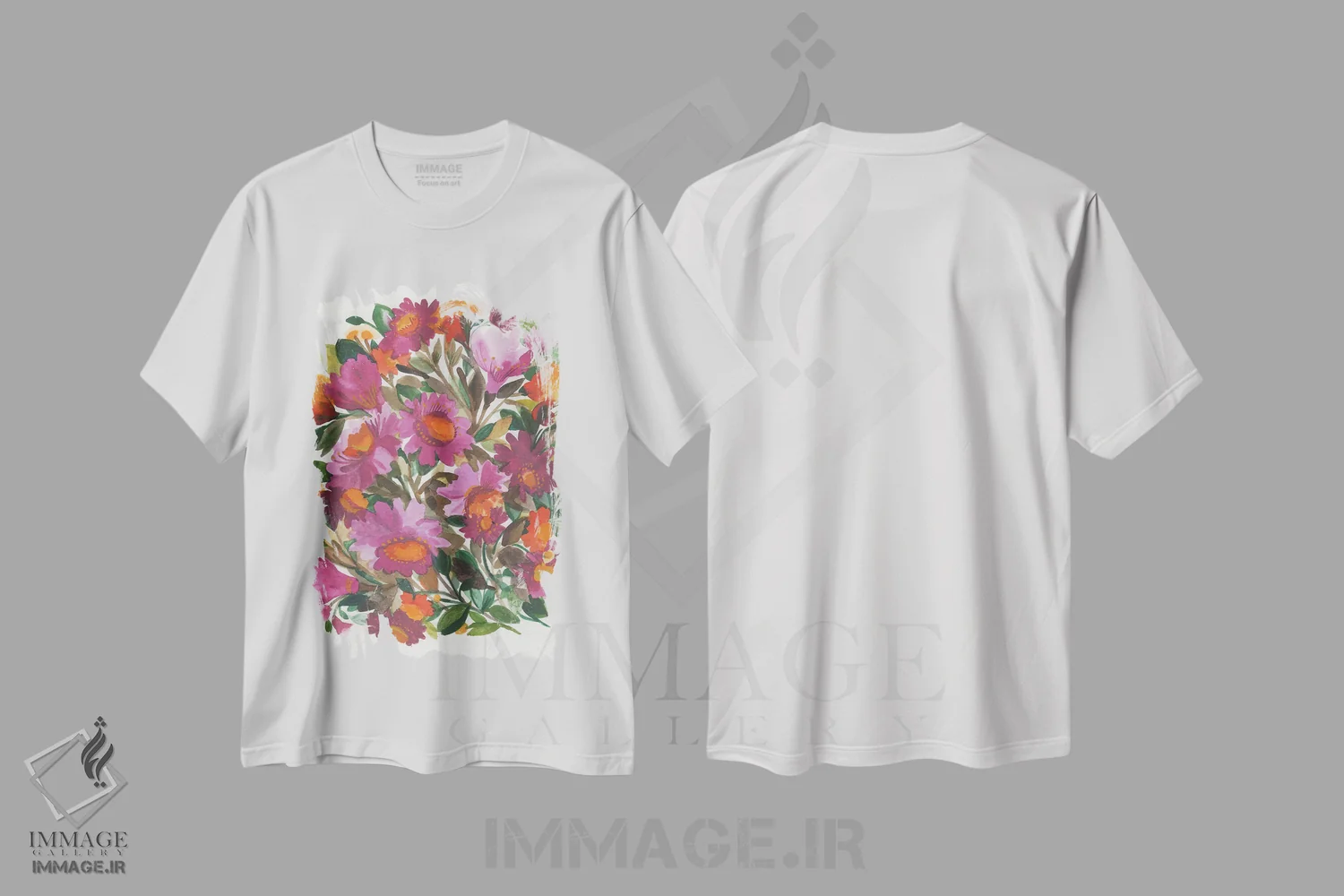 تیشرت سفید طرح دار اکیناسه، دکور معاصر اثر کیم پارکر | فروشگاه ایماژ