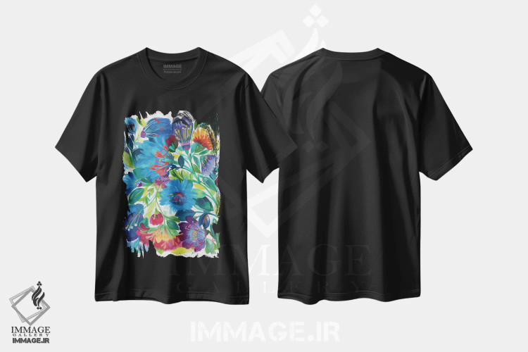 تیشرت مشکی طرح دار زینیاهای کبالت، دکور معاصر اثر کیم پارکر | immage.ir