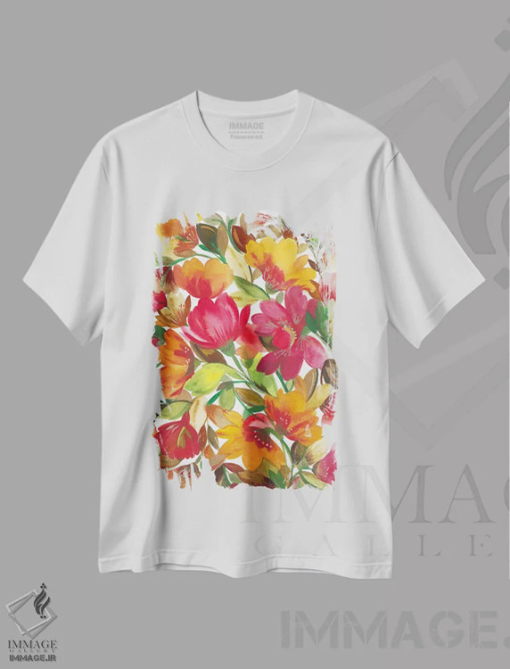 تیشرت سفید طرح دار شعر پاییزی، دکور معاصر اثر کیم پارکر | immage.ir
