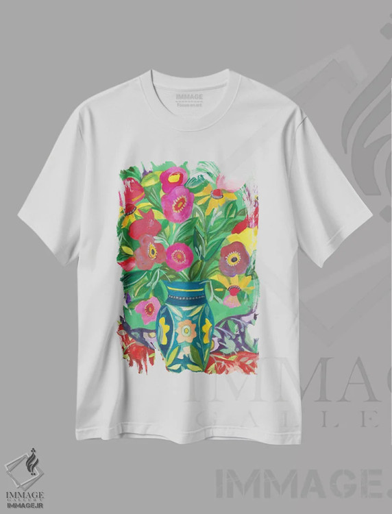 تیشرت سفید طرح دار ادای احترام به گابریله، مدیوم اثر کیم پارکر | فروشگاه ایماژ