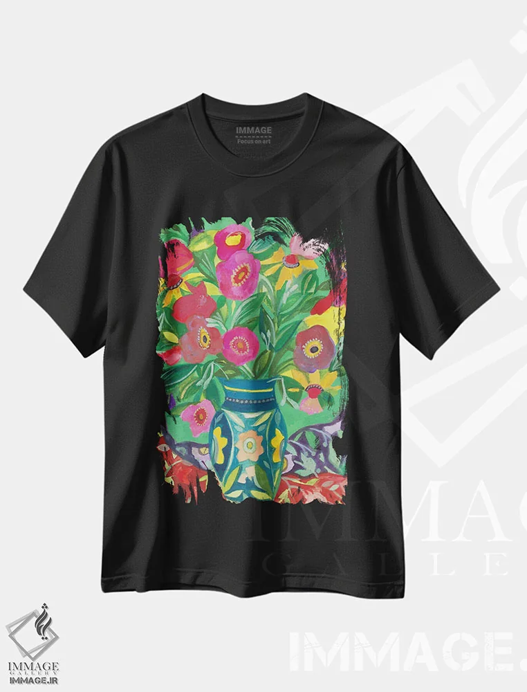 تیشرت مشکی طرح دار ادای احترام به گابریله، مدیوم اثر کیم پارکر | immage.ir