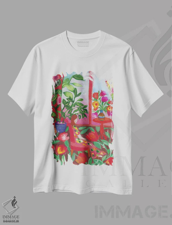 تیشرت سفید طرح دار خیالبافی اثر کیم پارکر | فروشگاه ایماژ