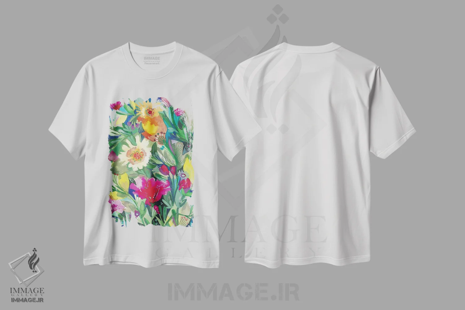 تیشرت سفید طرح دار گل های وحشی، مدیوم اثر کیم پارکر | immage.ir