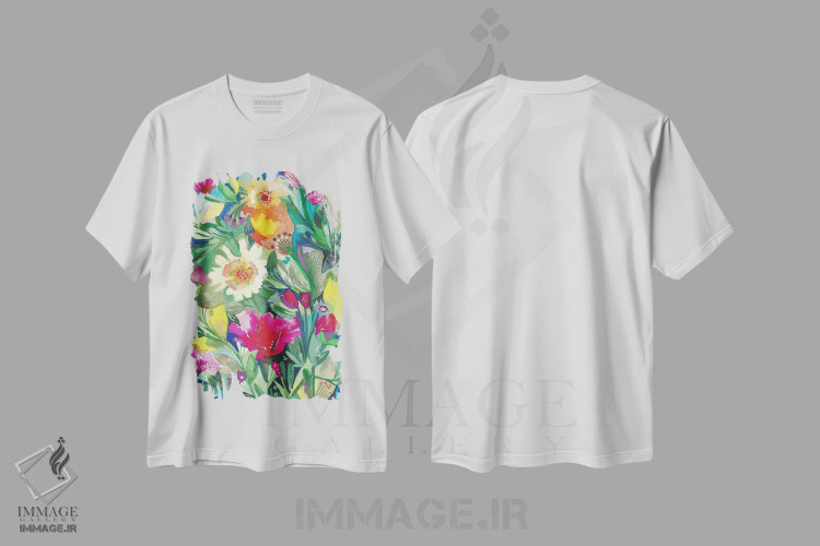 تیشرت سفید طرح دار گل های وحشی، مدیوم اثر کیم پارکر | immage.ir