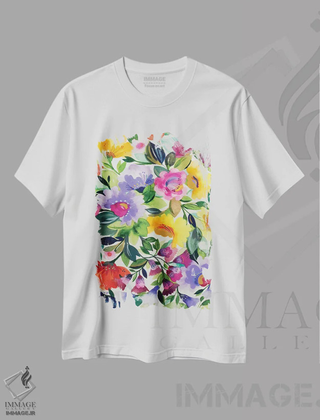 تیشرت سفید طرح دار زینیاهای اسطوخودوسی، تزئینی اثر کیم پارکر | فروشگاه ایماژ