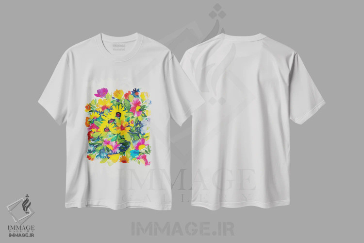 تیشرت سفید طرح دار دسته گل اواخر تابستان، تزئینی اثر کیم پارکر | immage.ir