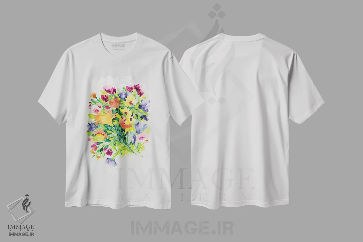 تیشرت سفید طرح دار دسته گل پاییزی، تزئینی اثر کیم پارکر | immage.ir