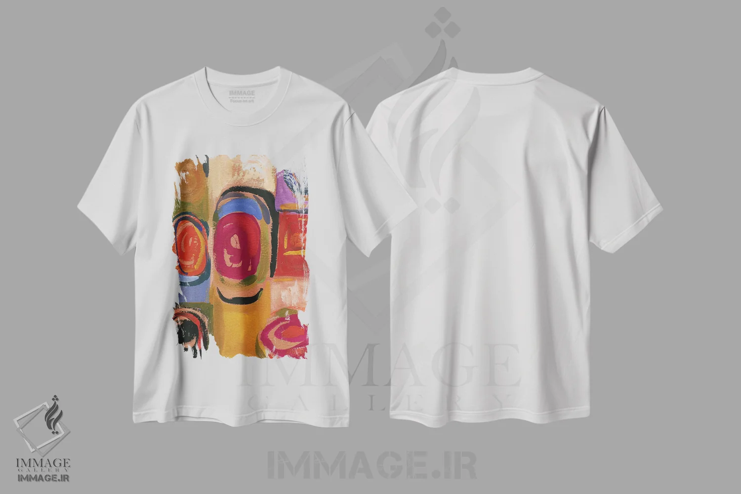 تیشرت سفید طرح دار دایره های ۰۸ اثر کیم پارکر | immage.ir