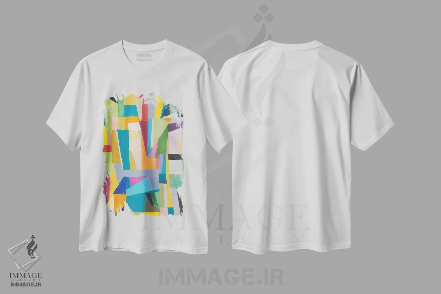 تیشرت سفید طرح دار بارسلونا، آبستره اثر کیم پارکر | immage.ir