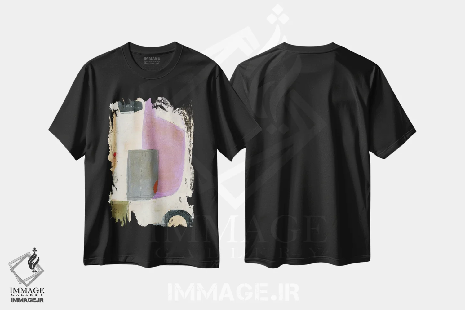 تیشرت مشکی طرح دار گفت وگوها VII، آبستره اثر کیپی لئونارد | immage.ir