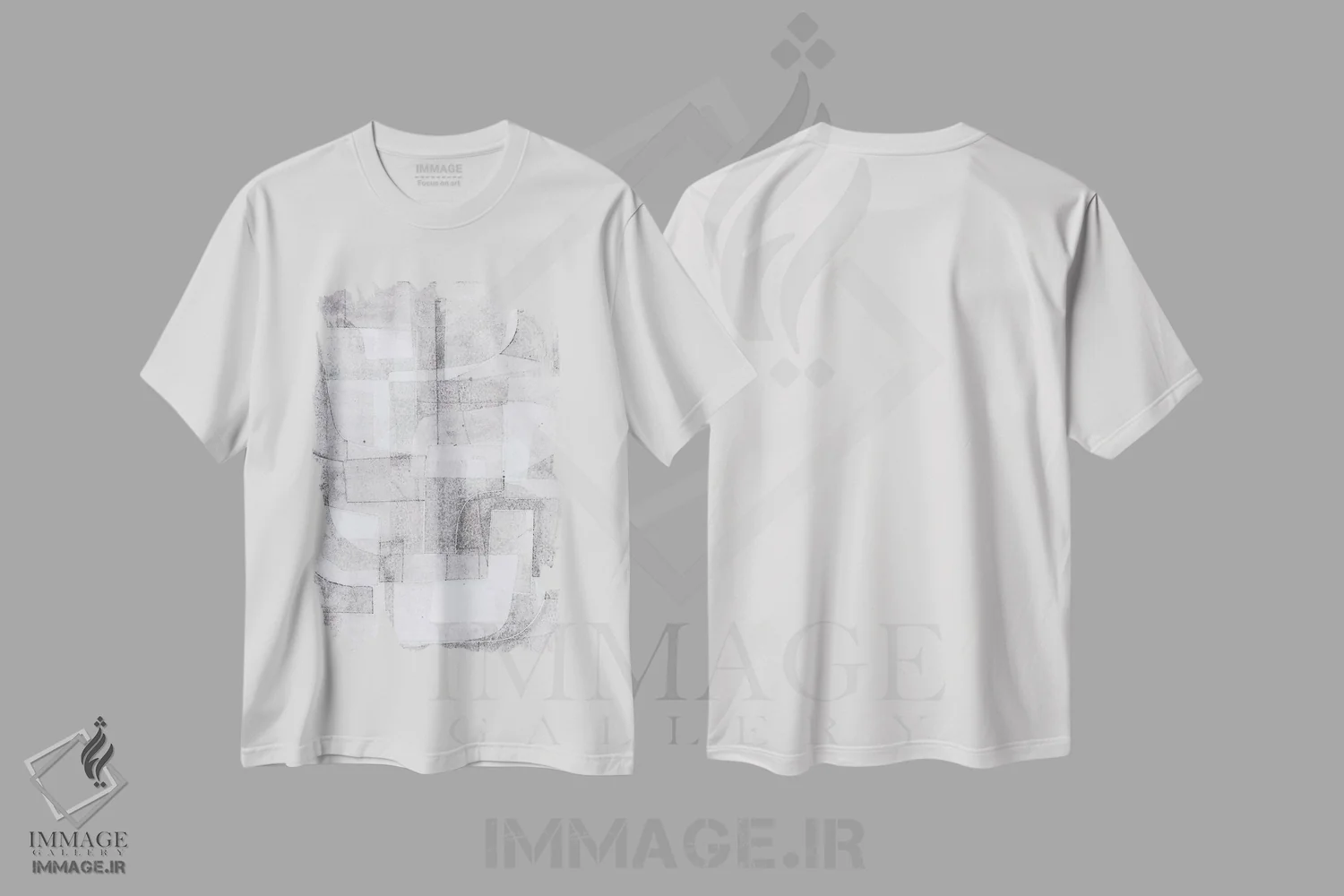 تیشرت سفید طرح دار رهاسازی، آبستره اثر کیپی لئونارد | فروشگاه ایماژ