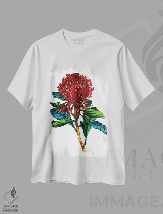 تیشرت سفید طرح دار وراتاه استرالیایی، دکور معاصر اثر کارلی پرولد | فروشگاه ایماژ