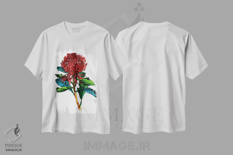 تیشرت سفید طرح دار وراتاه استرالیایی، دکور معاصر اثر کارلی پرولد | فروشگاه ایماژ