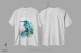 تیشرت سفید طرح دار مرغ ماهی خوار، تزئینی اثر کارلی پرولد | فروشگاه ایماژ
