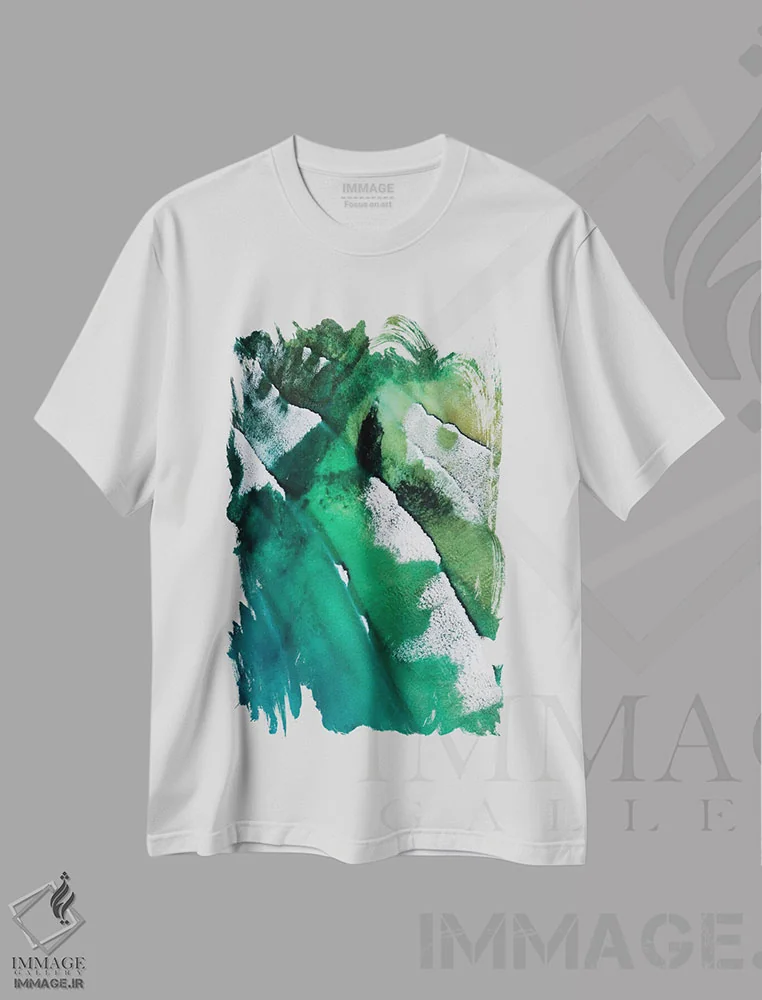تیشرت سفید طرح دار امواج در نمای هوایی پهپاد، عکاسی هوایی اثر کارلی پرولد | immage.ir
