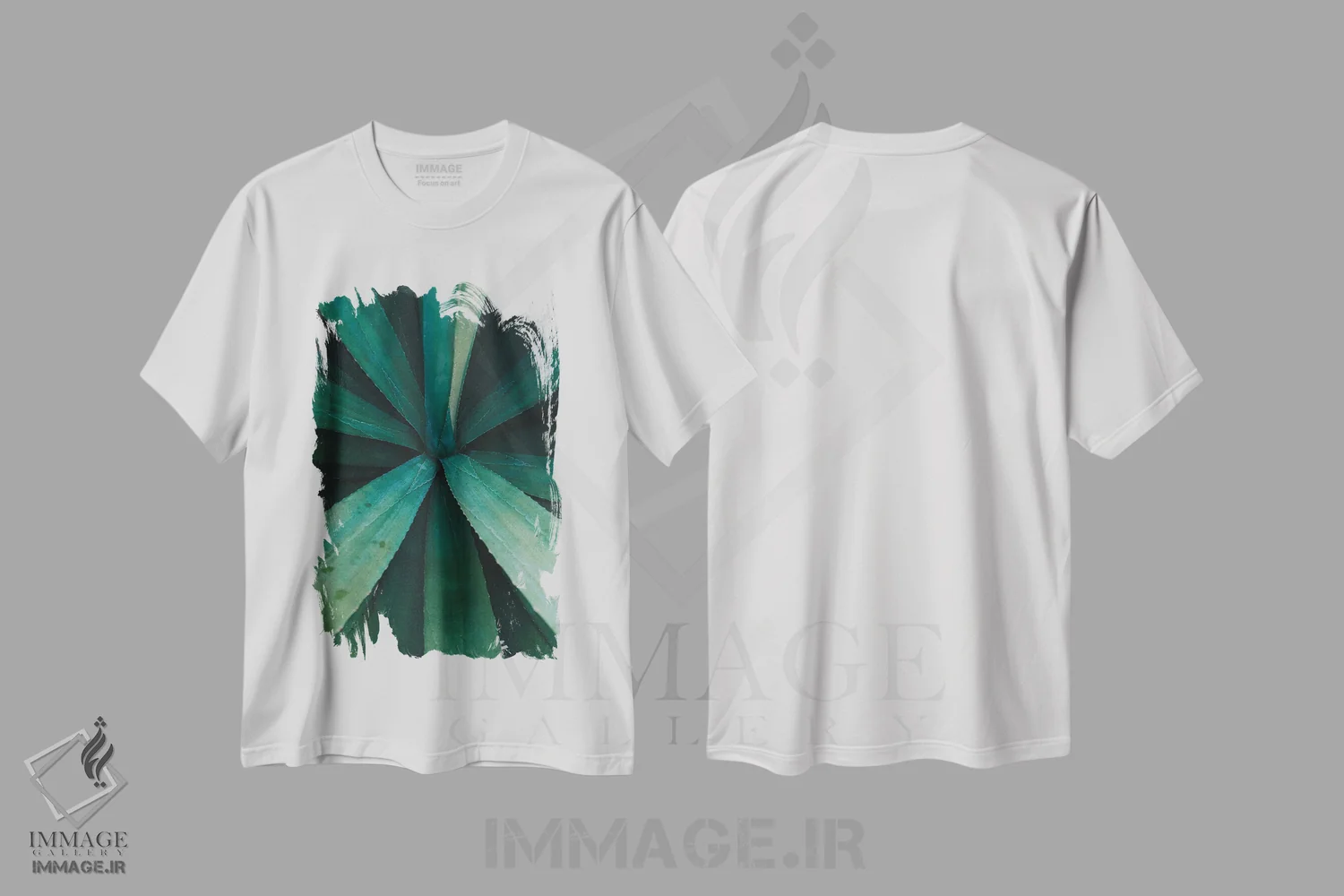 تیشرت سفید طرح دار آلوئه ورا آبی، تزئینی اثر کارلی پرولد | فروشگاه ایماژ