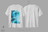 تیشرت سفید طرح دار مانتارای کوچک، دکور ساحلی اثر کارلی پرولد | فروشگاه ایماژ